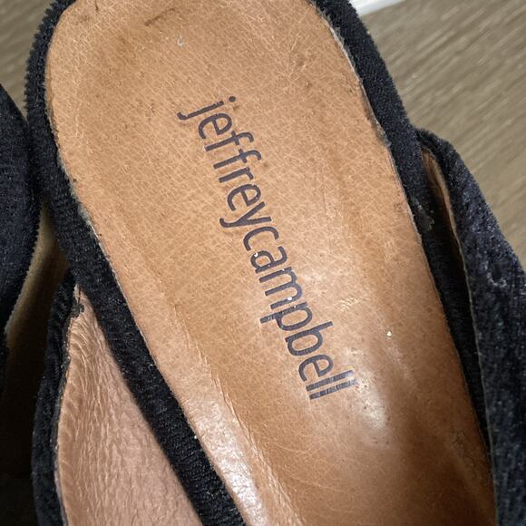 Jeffrey Campbell Cyrus Bow Heeled Mules Sz US 9 Black Suede - Picture 9 of 13